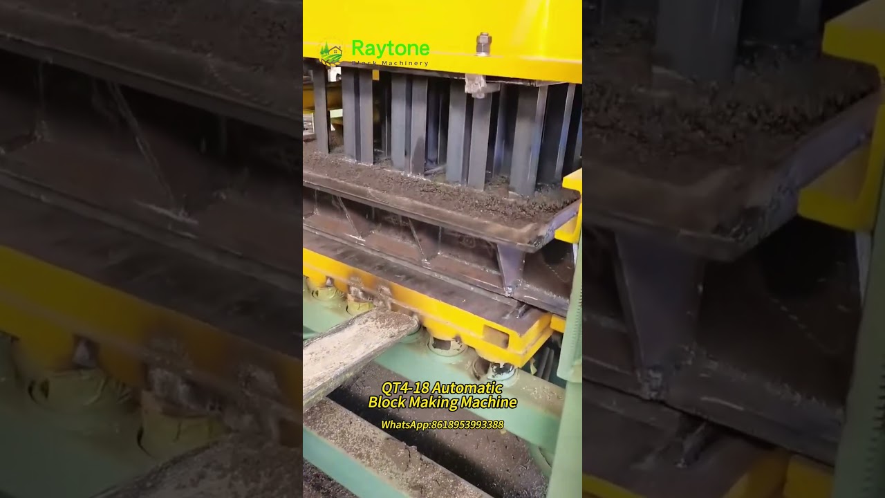 The QT4-18 Brick Machine Produces Bricks Efficiently #claybrickmakingmachine #brickmachine #machine