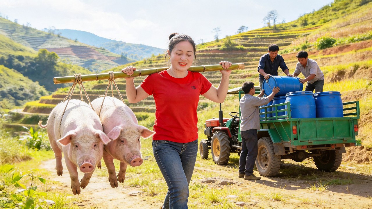TIMELAPSE -- How the Village Prepares Meat for the Winter, Harvesting Giant 300KG Pig
