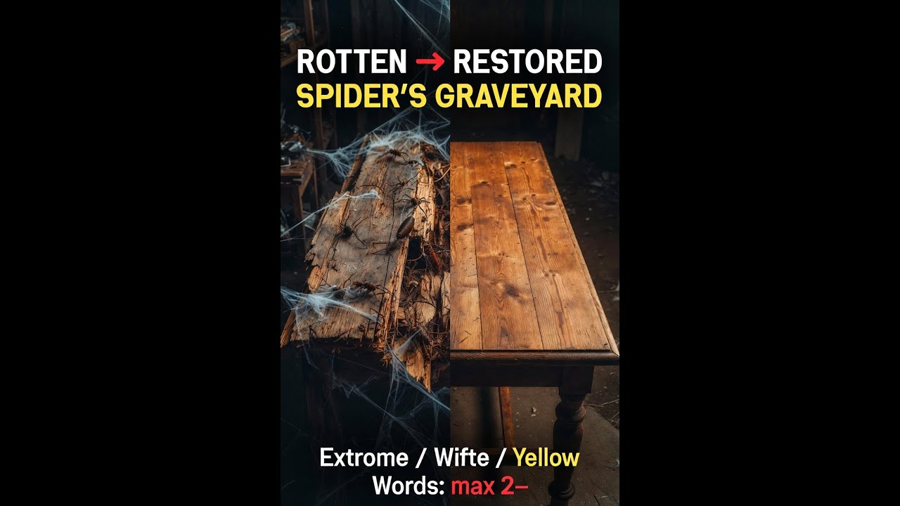 Rotten Table Restored | A Spider’s Graveyard Transformation 🕷️🪵
