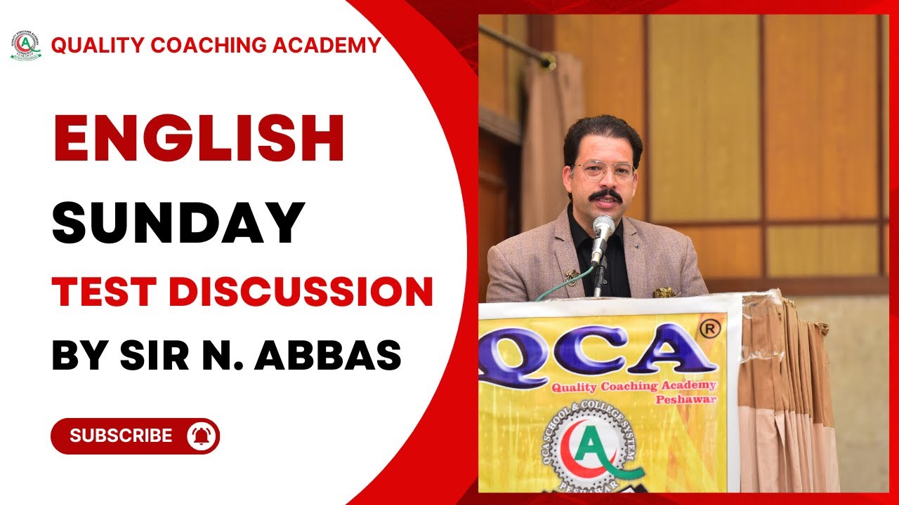 English | Sunday Test Discussion By Sir Naseer Abbas | Date : 1st September 2024 | QCA