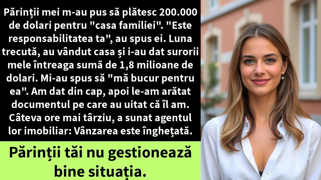 Părinții mei m-au pus să plătesc 200.000 de dolari pentru 