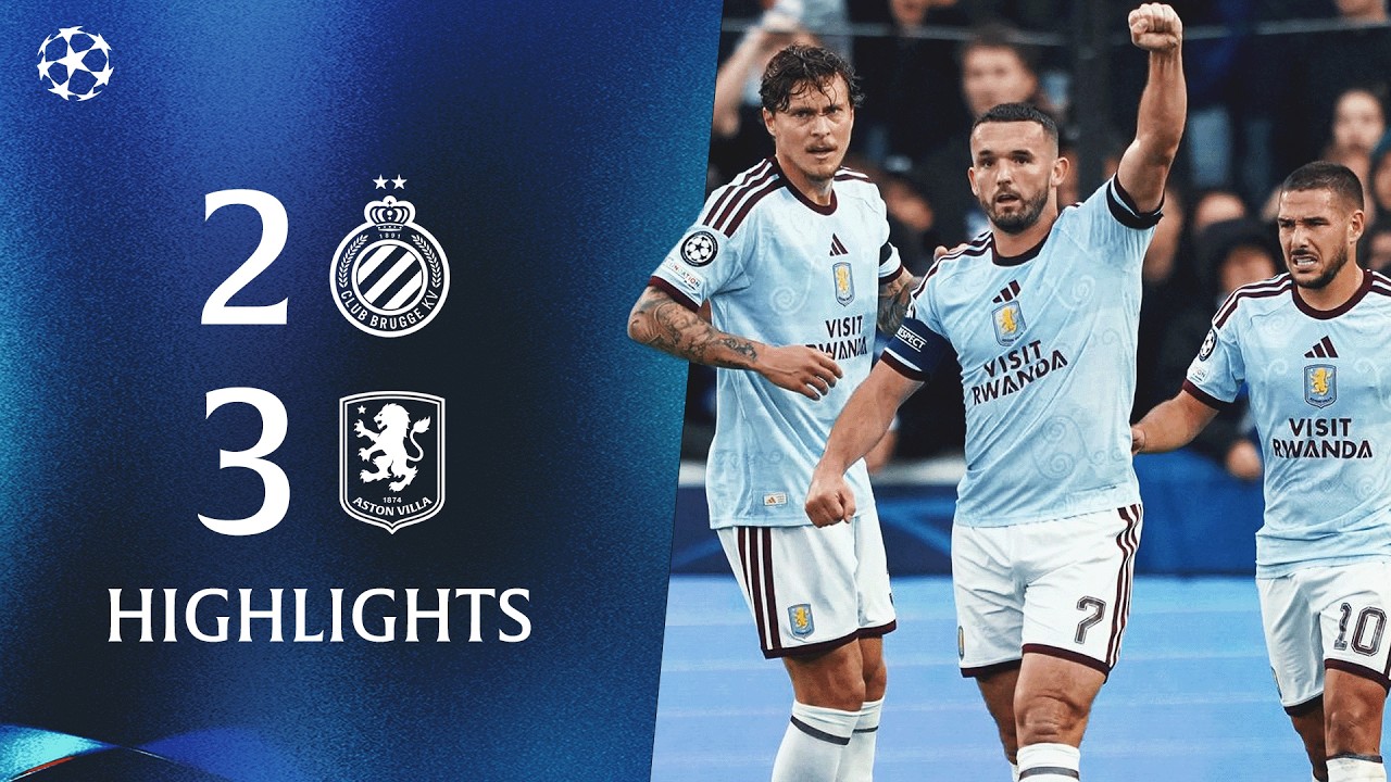 OFF THE MARK IN THE CHAMPIONS LEAGUE | Club Brugge 2-3 Villa | UEFA Champions League Highlights