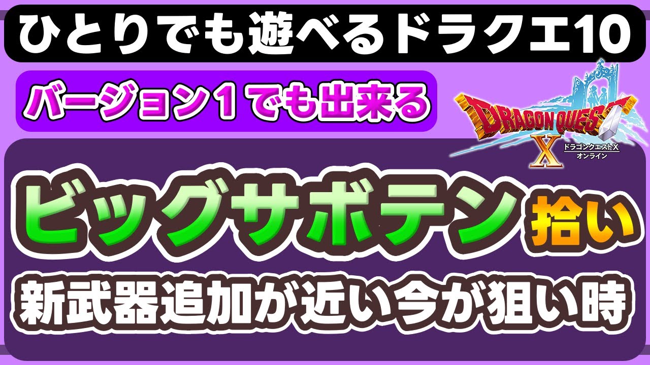 【拾い金策】ビッグサボテン 15分弱でいっぱい稼げました バージョン１でも出来ます【ひとりでも遊べるドラクエ10】#ドラクエ10  #ドラクエX #金策