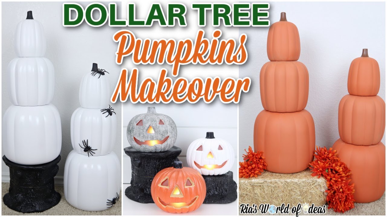 Dollar Tree Pumpkins Makeover // DOLLAR TREE DIY // Halloween & Fall Decor // Homemaking