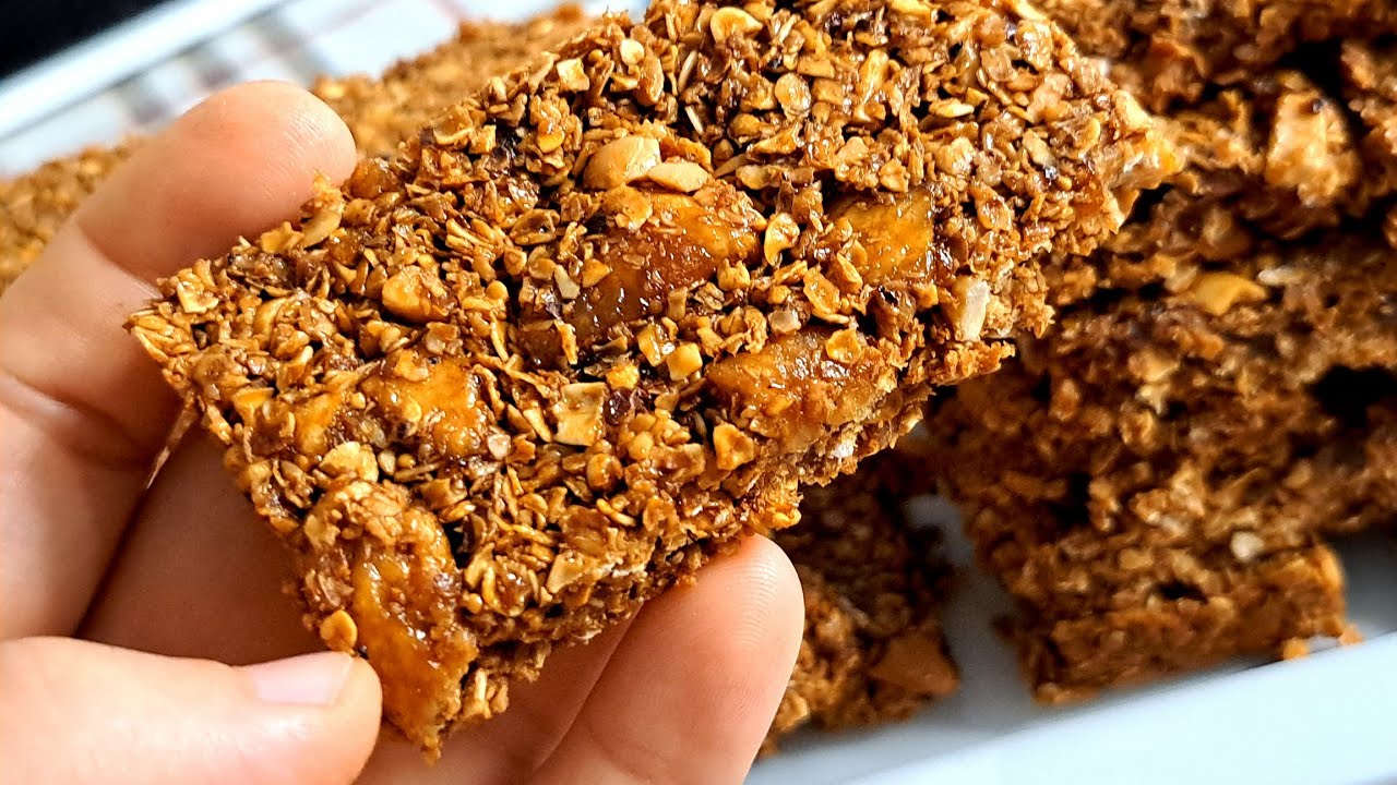 جرانولا الشوفان💯 أصابع الطاقه بدون سكر بمكونات مغذيه صحيه ومشبعه👍سوبر energy من مطبخ خلود