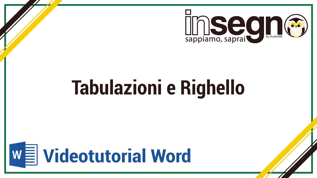 Word: tabulazioni e righello