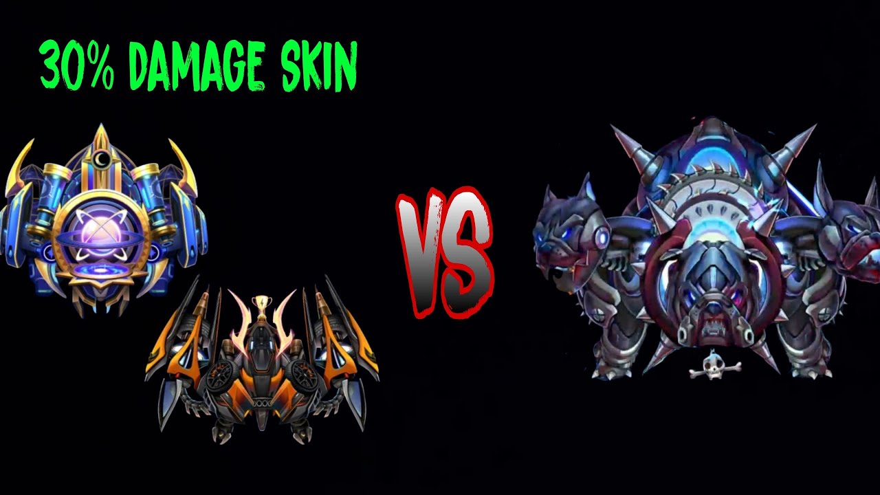 SPACE SHOOTER TEST DAMAGE FINAL SKIN INDRA & ARES ( Guild Boss 3 test) - 30% Damage Skin