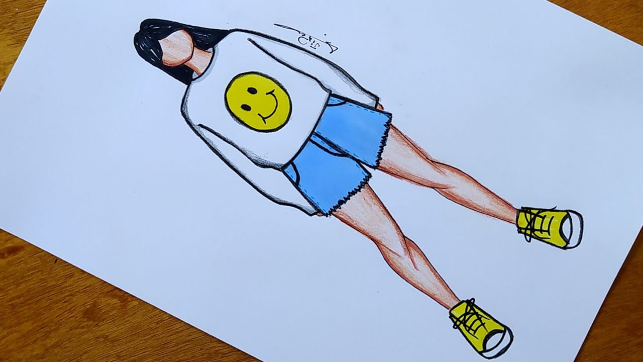 تعليم رسم أزياء كاجوال سهلة جدا للمبتدئين |رسم ازياء بنات | رسم سهل