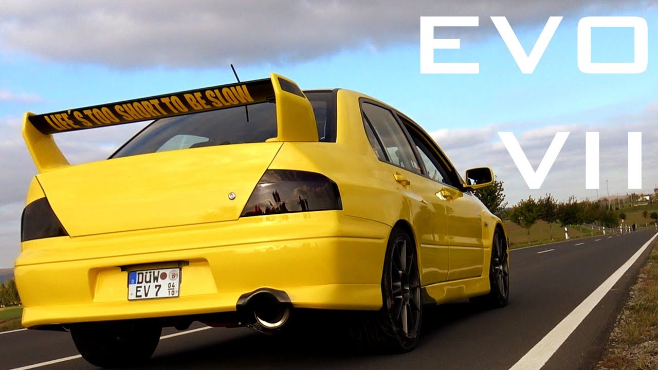 Mitsubishi Lancer EVO VII 7 - Sound / Acceleration / ONBOARD Autobahn 0-200+ Km/H