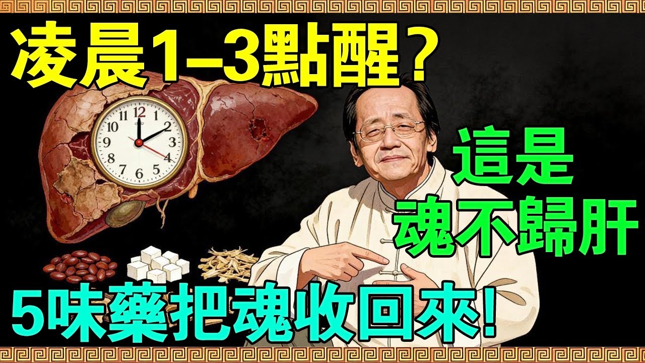 【倪海廈】為什麼淩晨1-3點準時醒？因為“魂不歸肝”！用好這5味藥，把“離家出走”的魂收回來！
