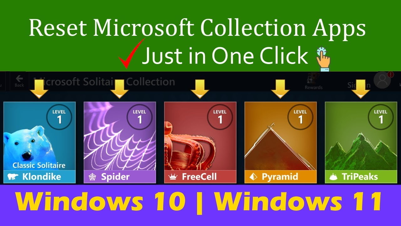 Сбросьте приложение Microsoft Solitaire Collection с помощью настроек Windows @pcguide4u