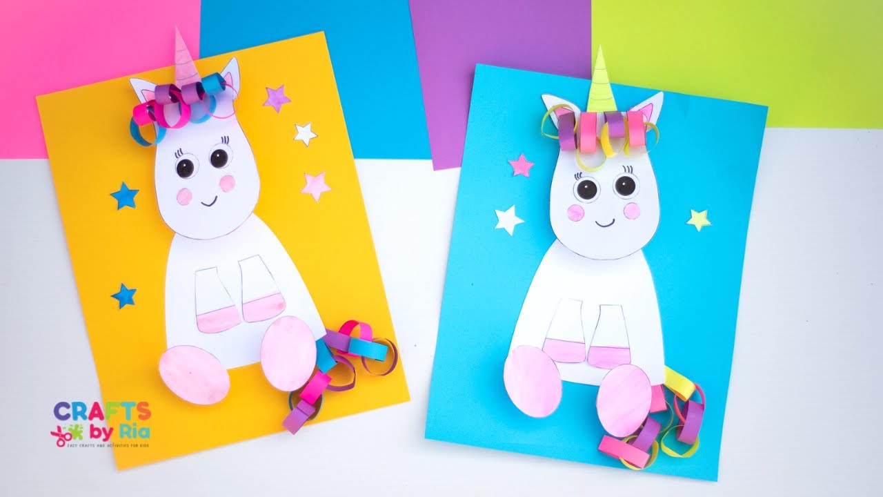Cute Unicorn Paper Craft for kids | with printable template