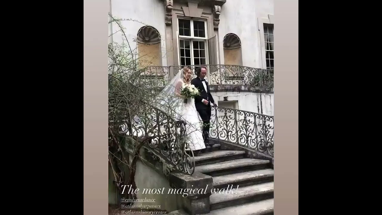 Harp performance at Swan House Gardens Outdoor Wedding