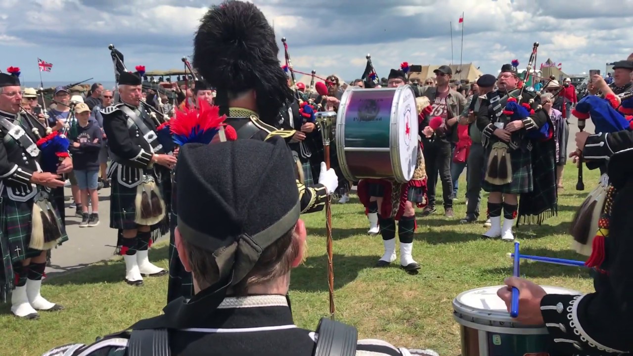 D Day 75 - 6 June 2019 75th anniversary Jedburgh Royal British Legion (Scotland) Pipe Band