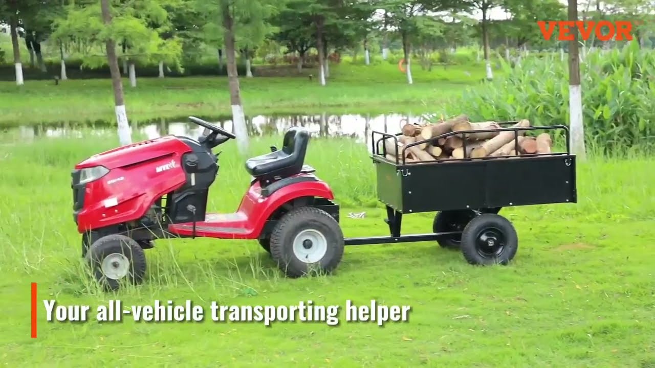 VEVOR Heavy Duty ATV Trailer &ndash; Ultimate 750 lb Garden Utility Cart for Lawn Mowers!