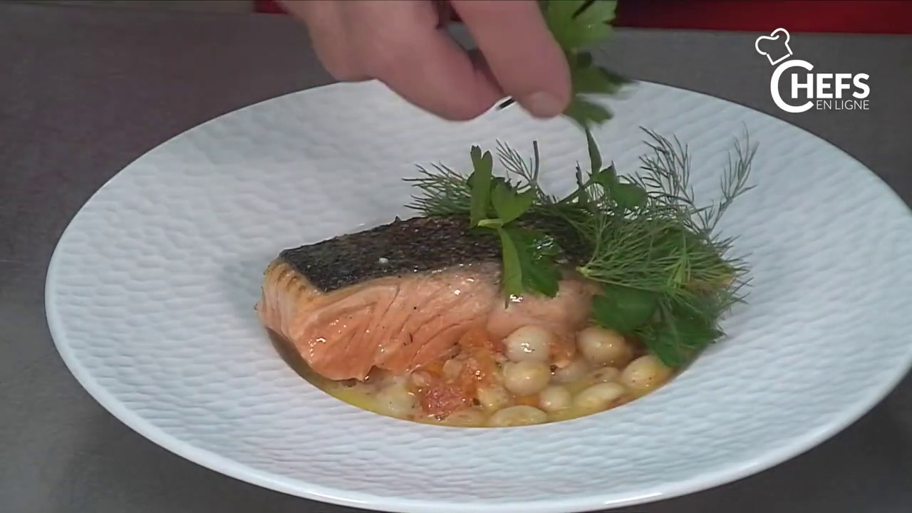 Cocos de Paimpol  comme un cassoulet et saumon sur peau