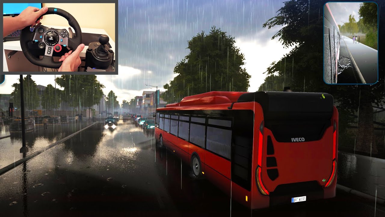 Iveco Urbanway Realistic Driving - Bus Simulator 18 New Rute ( Steering Wheel Logitech G29 )