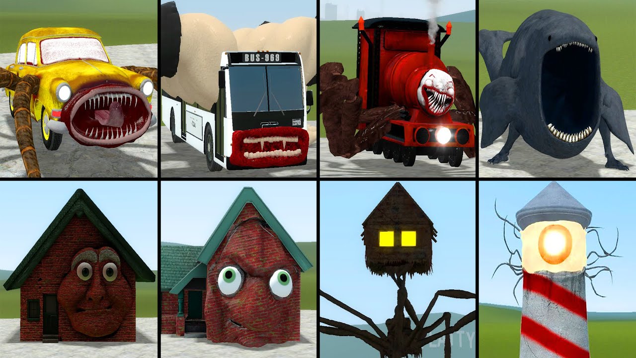 NEW MONSTER: GRANY HOUSE, BUS EATER, THE BLOOP, HOUSE HEAD, LIGHTHOUSE AND FRIENDS IN GMOD!!