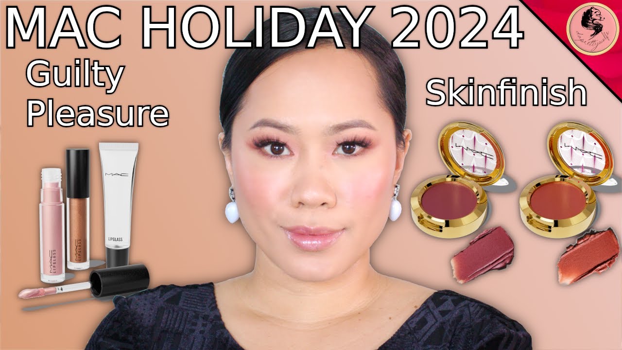 MAC HOLIDAY 2024 | Skinfinish Metallic Cream Blush - purple & coral, Guilty Pleasure Lipglass Trio