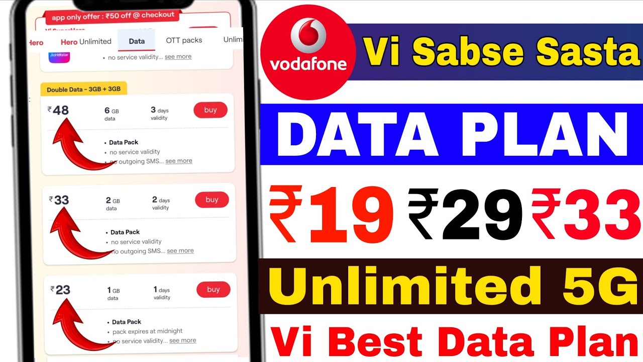 😱Vi Only Data Plan | Vi sabse sasta data plan | Vi new Recharge plan 2025 | vi unlimited data plan
