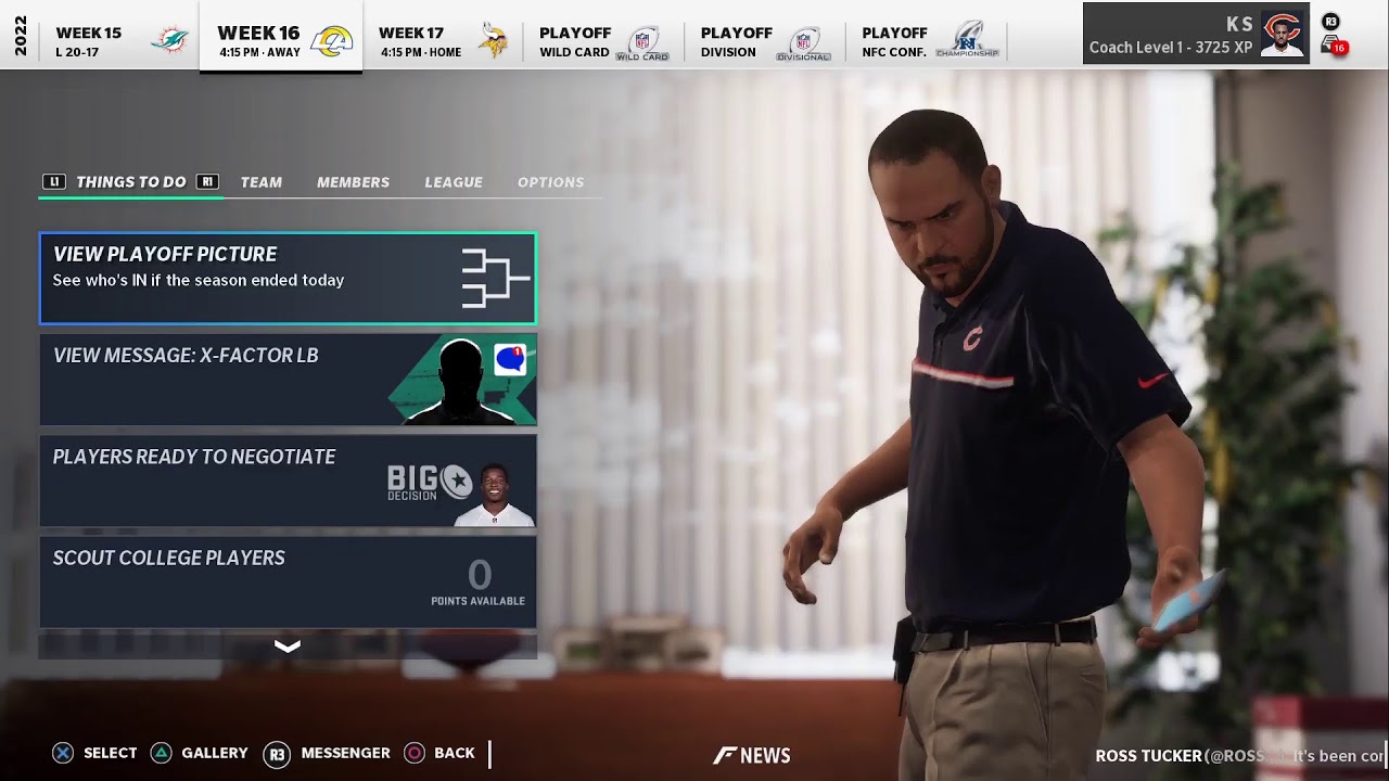 Madden 21 Bears vs Rams Franchise Week 16