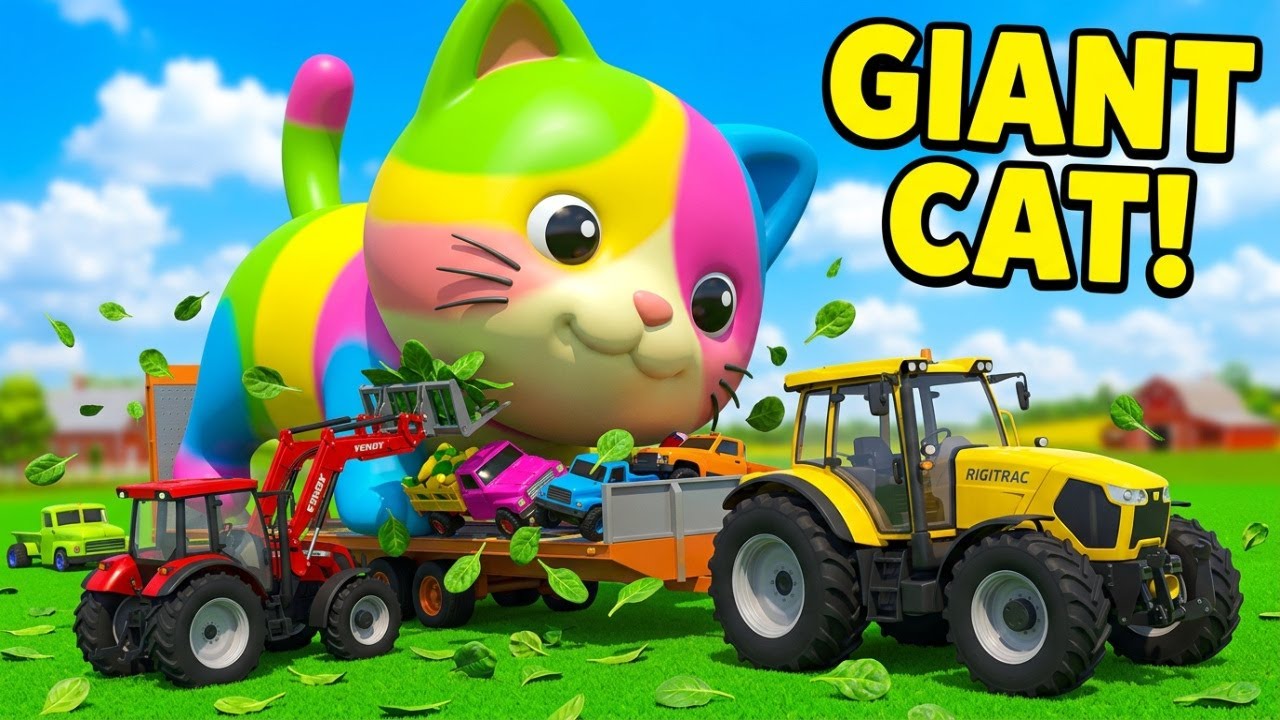 Giant Cat Transport CHAOS — Rigitrac Tractors, Fendt Loaders & Spinach Harvest 🐱🚜