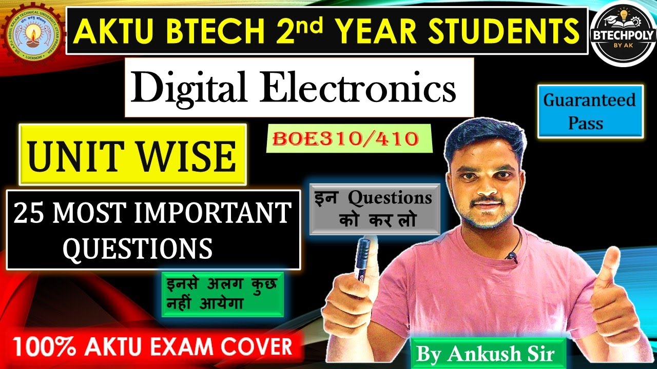 AKTU Digital Electronics 🔥 Top 25 Most Important Questions | BTech 2nd Year | Exam Sure Shot #aktu