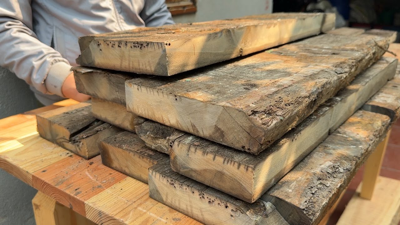 Epic Woodworking: Transforming Old Shipwood into a Stunning Table