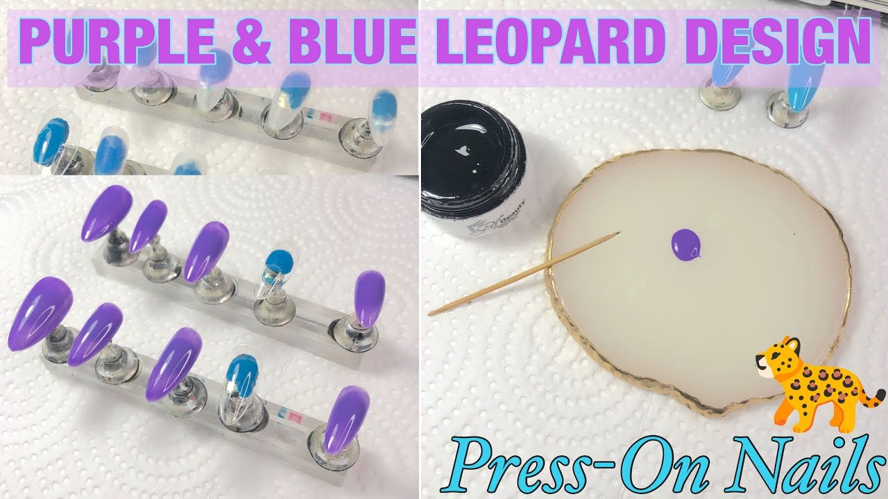 Watch Me Work | Easy Leopard Nails | Purple Nails | Press On Nails