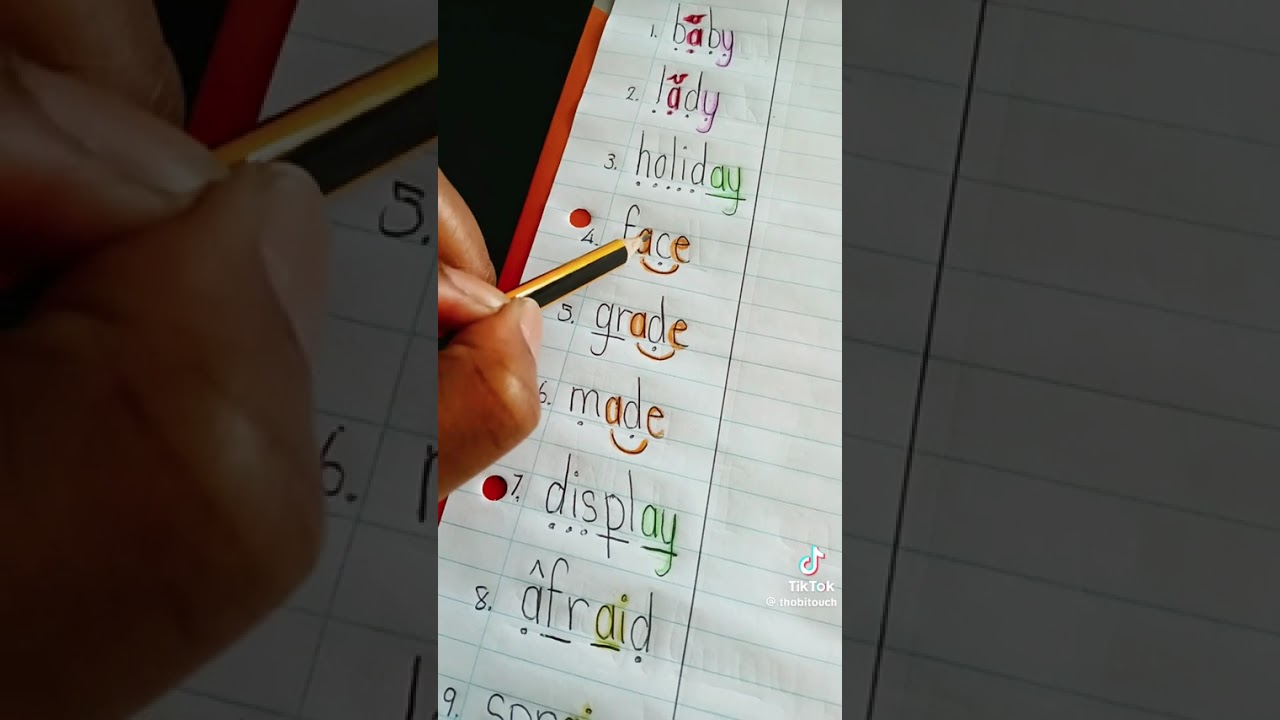 Coded spelling words: the letter a