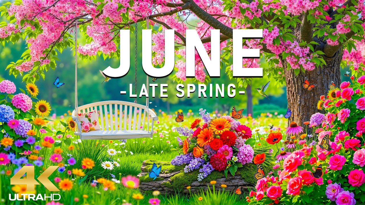 Late Spring Harmony 4K &ndash; Serene June 2026 🌸 Blooming Flowers, Quiet Gardens & Soft Sunlight