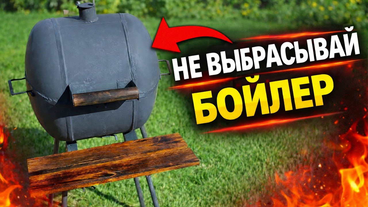 НЕ ВЫБРАСЫВАЙ БОЙЛЕР! Сделал из него мощный гриль своими руками
