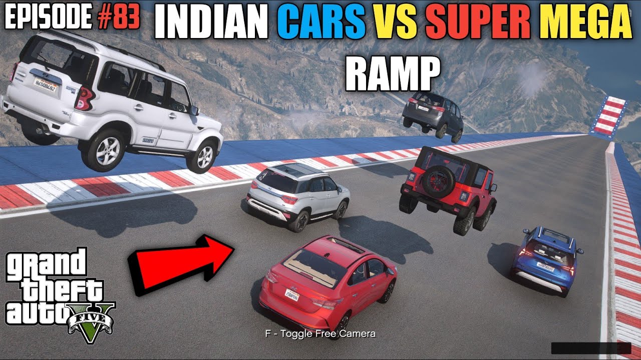 Indian Cars Vs. Super Mega Ramp Challenge !! Scropio , Verna ,Baleno, XUV 700, Altroz ,Sonet,Alcazar