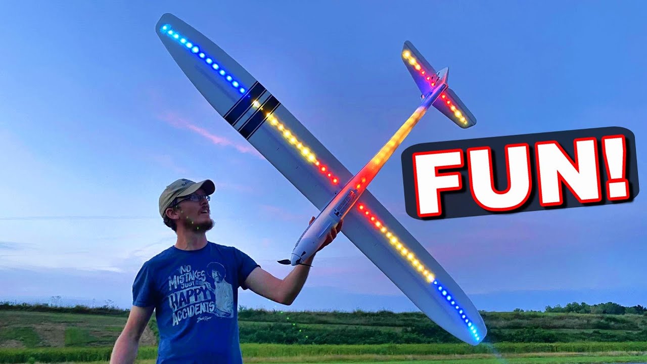 BEST LED LIGHTS on RC AIRPLANE EVER!!! - E-Flite Night Radian - TheRcSaylors