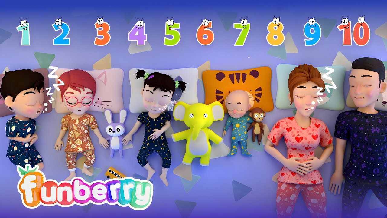 Ten in the Bed 😴| Newborn Baby | Educational Nursery Rhymes & Kids Songs Funberry