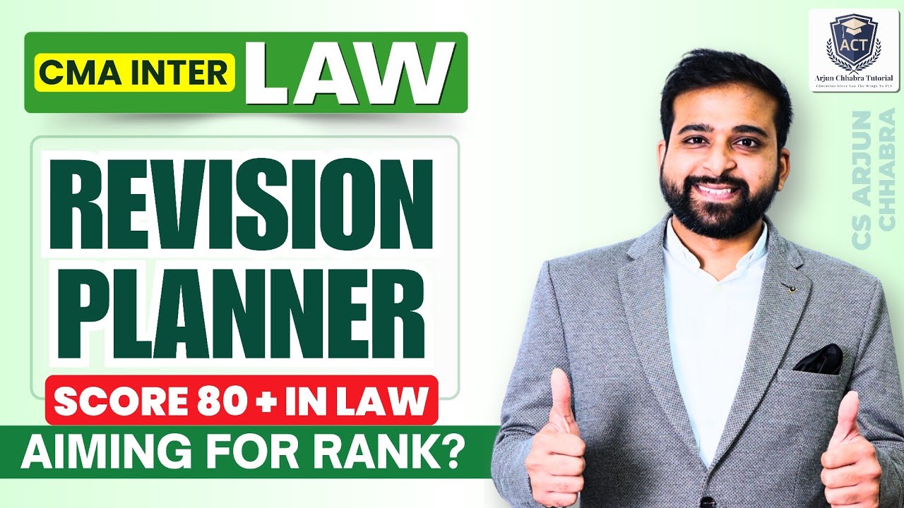 CMA INTER LAW PLANNER JUNE 26 | IMPORTANT QUESTIONS | REVISION | ARJUN CHHABRA TUTORIAl