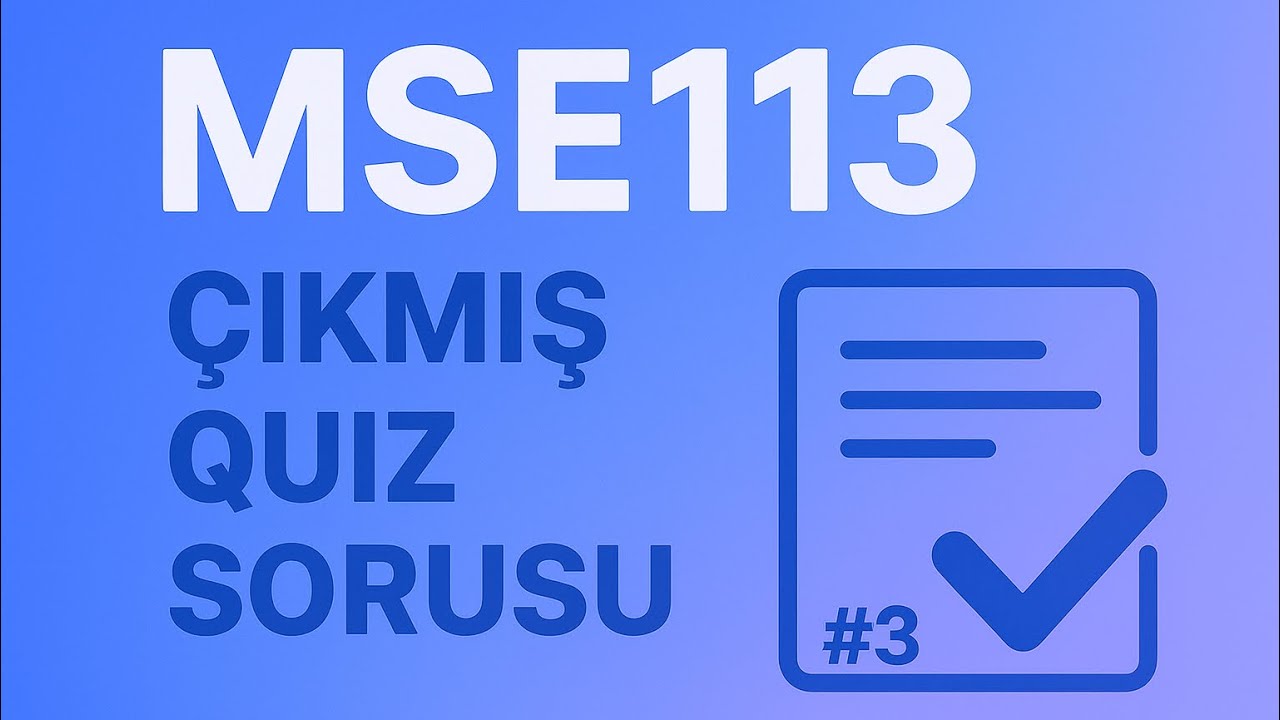SolidWorks Dersi #3 &ndash; MSE113 | İYTECAD 2025 T&uuml;rk&ccedil;e
