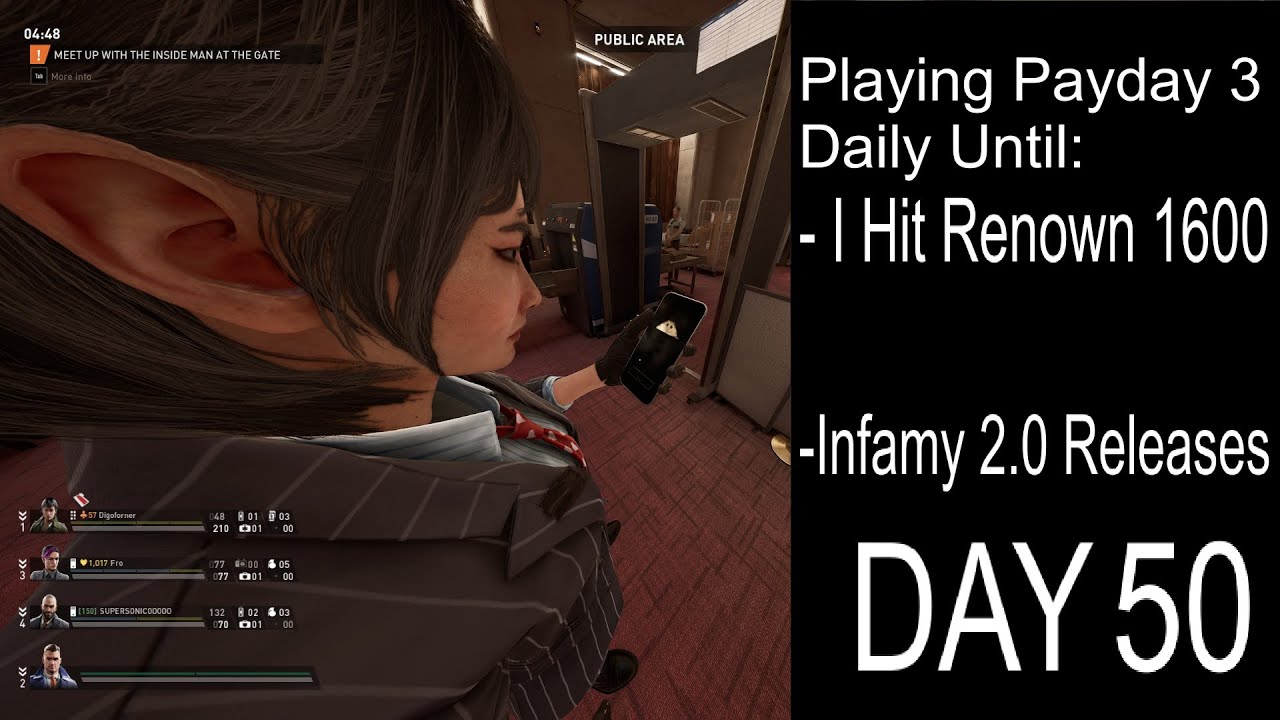 Playing Payday 3 Daily Until I Hit Renown 1600 Or Infamy 2.0 (Day 50)