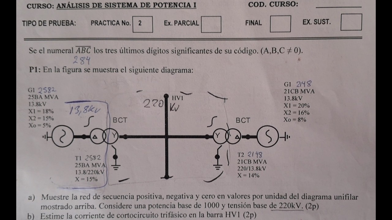 Calculo de cortocircuito trifásico.