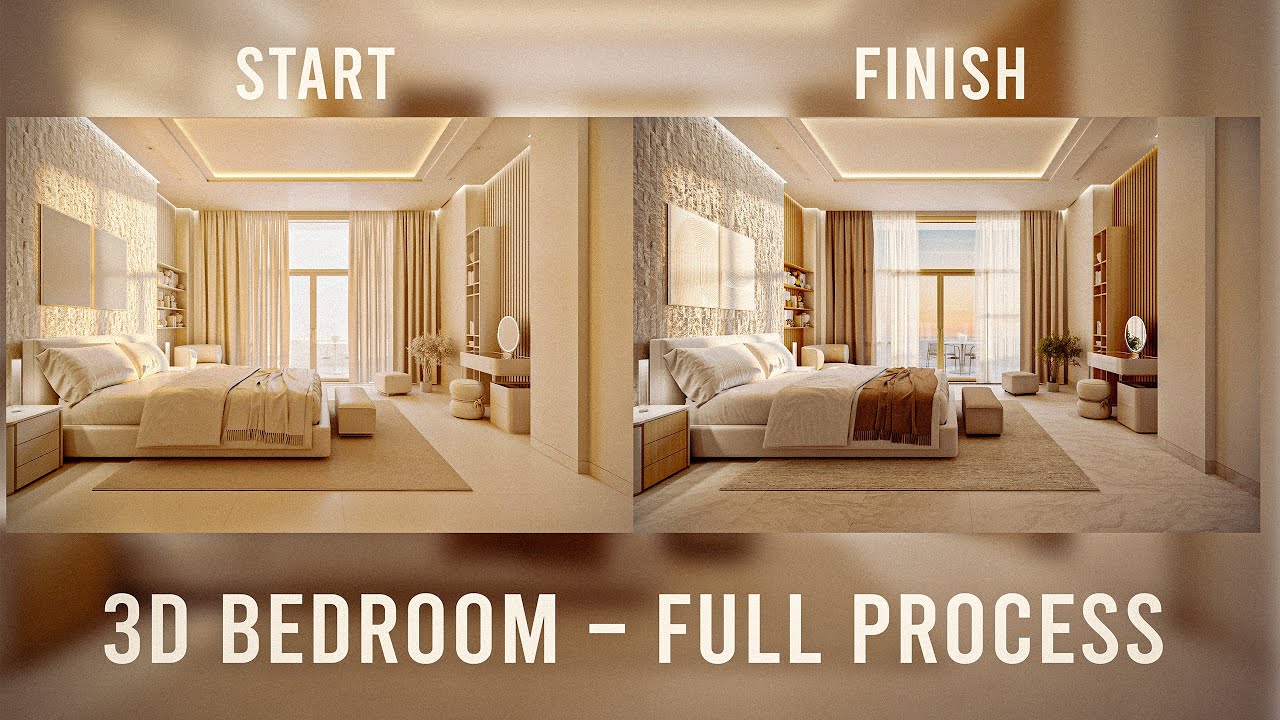 Creating a 3D Bedroom Visualization | Full Process from Start to Finish