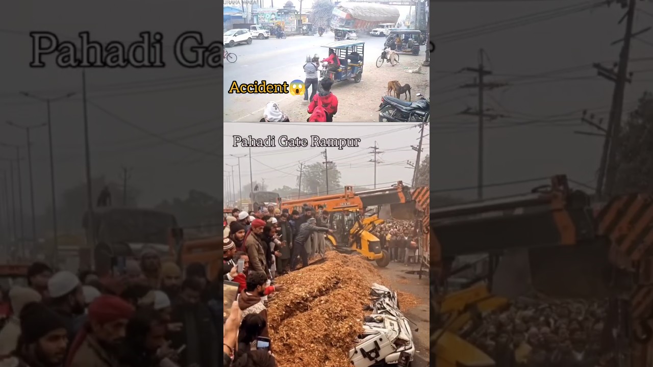 Rampur Accident: Truck Overturns on Divider, Bolero Crushed on Bilaspur Road | Viral Video #accident