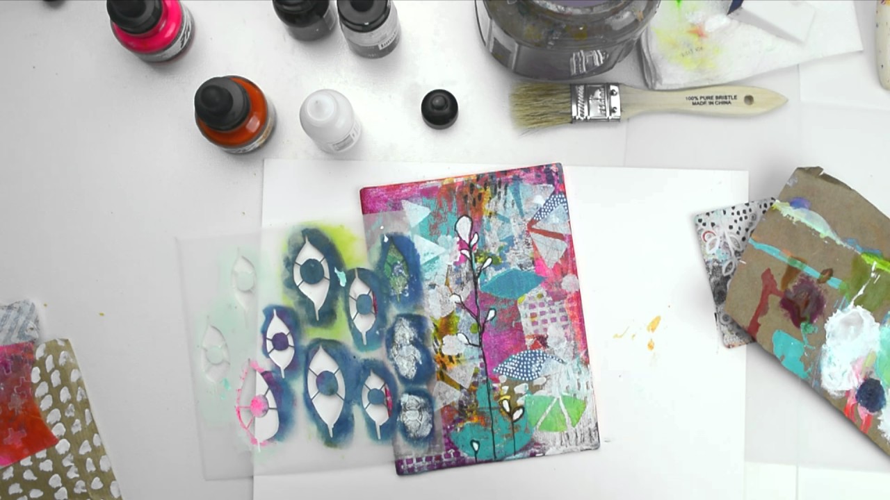 Stenciled Mixed Media Canvas