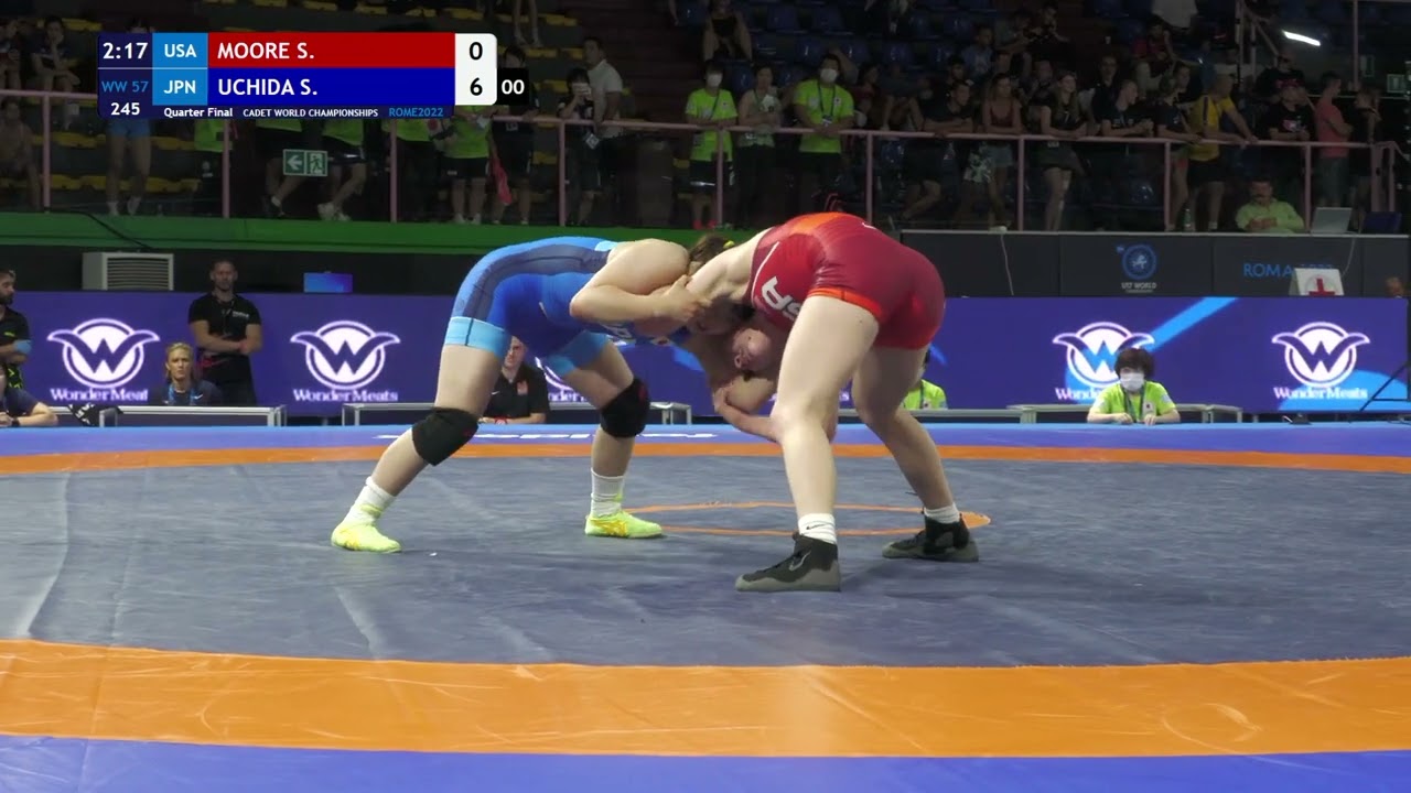 1/4 WW - 57 kg: S. MOORE (USA) v. S. UCHIDA (JPN)