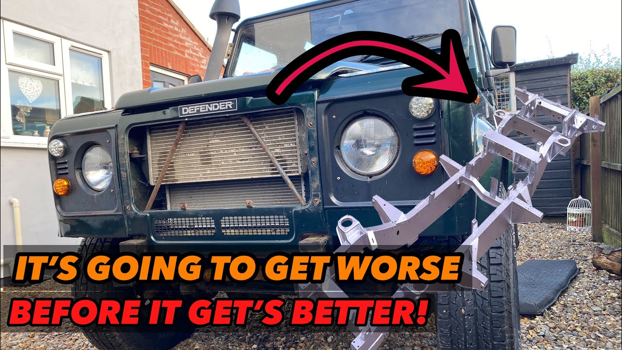 BUMPER AND SILLS OFF. SO IT BEGINS ! (Chassis swap Land Rover Defender 110 :EPISODE 1)