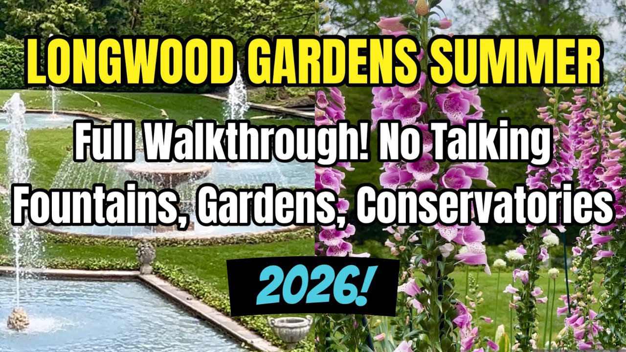 🪷Longwood Gardens Summer 2026! Full Walkthrough! Fountains, Gardens & Conservatories! No Talking🌳