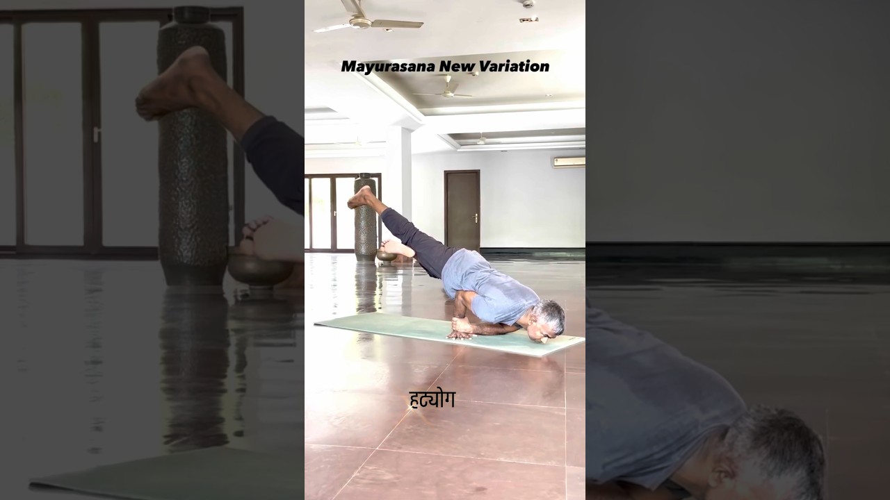 Hatyoga. Mayurasana.     