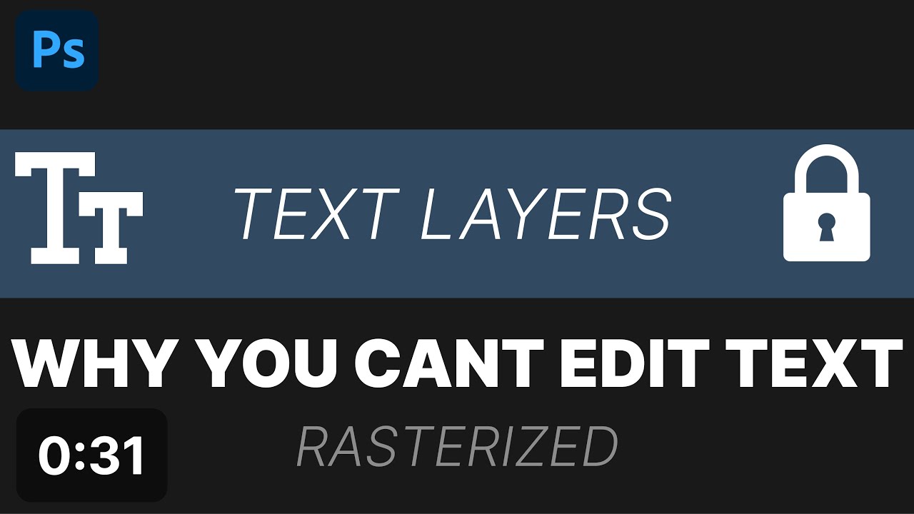 Uneditable Text Layer Fix (Photoshop 2025)