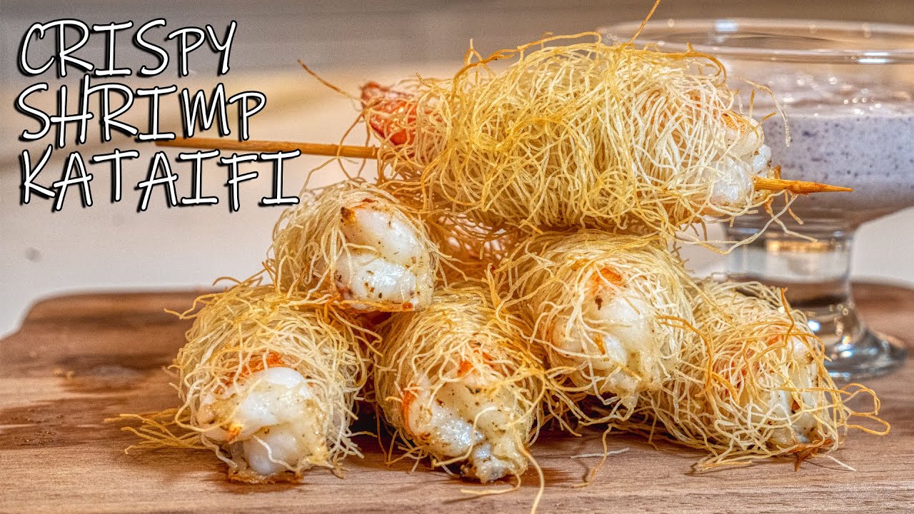 Crispy Shrimp Kataifi with Kalamata Olive  Aioli Sauce | Crispy Shrimp wrapped in Phyllo