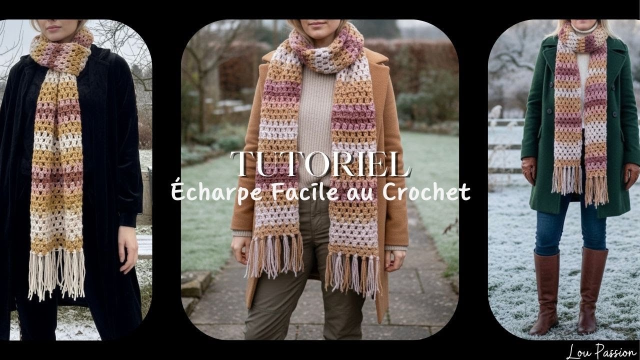 Comment faire une écharpe au crochet FACILE et RAPIDE 🧶 (Spécial Débutant) #tuto #crochet #diy