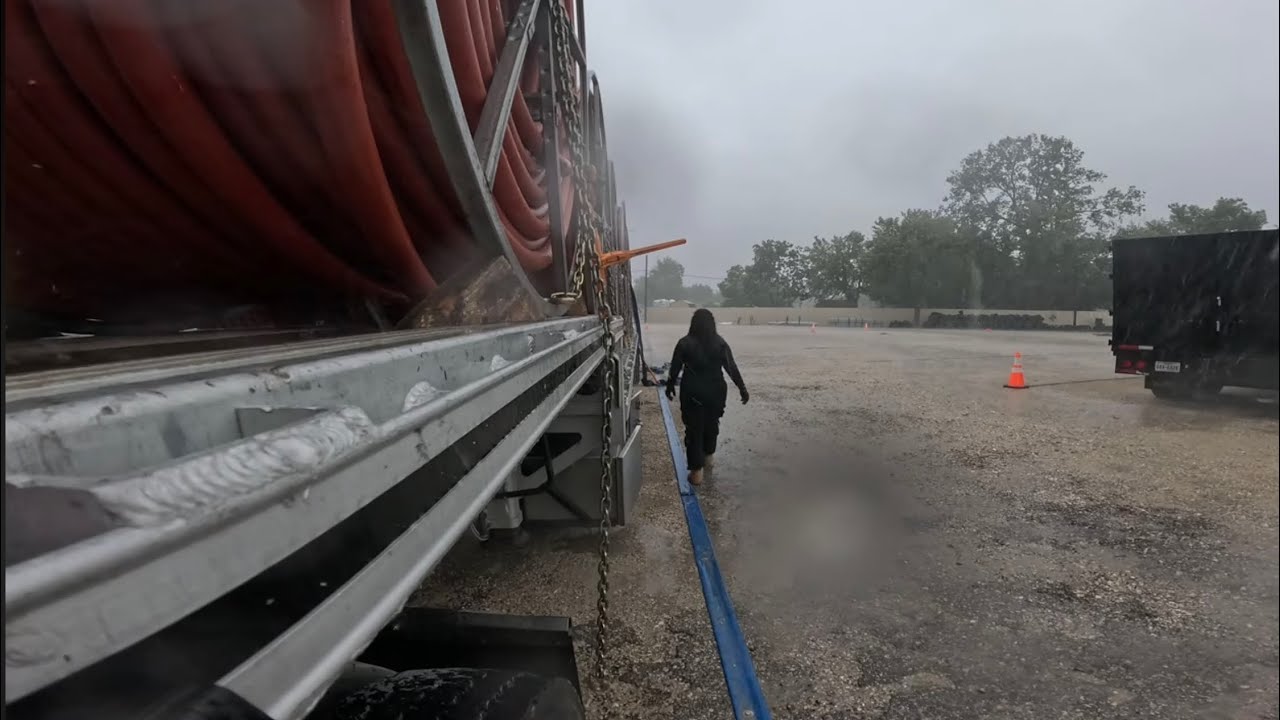 Delivering Fiber Optic Reels In Crazy Rain 😭